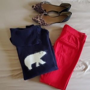 Talbots Small Petite Polar Bear Cowl Neck Sweater